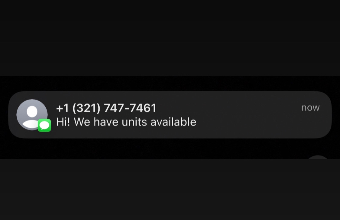 Inbound message from a property owner